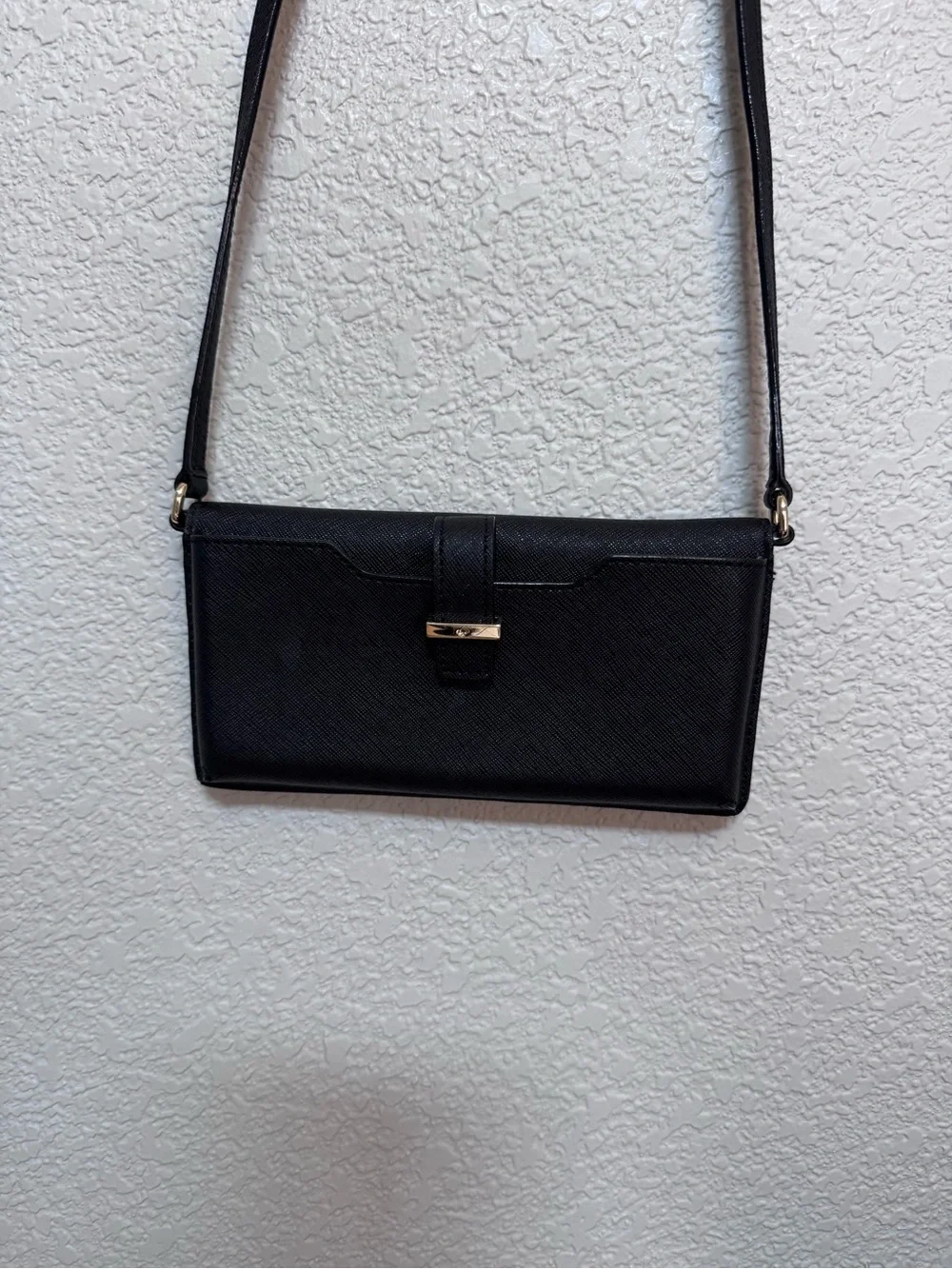 Kate Spade Black Saffiano Leather Wallet With Strap Women’s OS Gold - Picture 10 of 10
